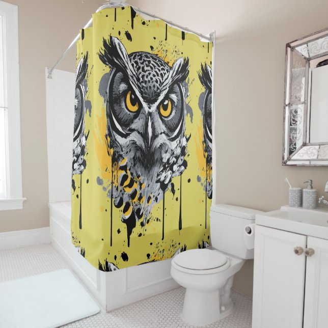 Rideaux De Douche Chouette - Chouette Chouette - Chouette (En situation)