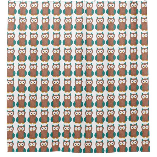 Rideaux De Douche Chouette Décor Cartoon Chouette Brown Douche Oisea (Devant)