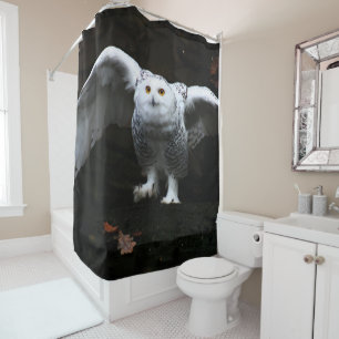 Rideaux De Douche Chouette neigeuse avec arène ouverte