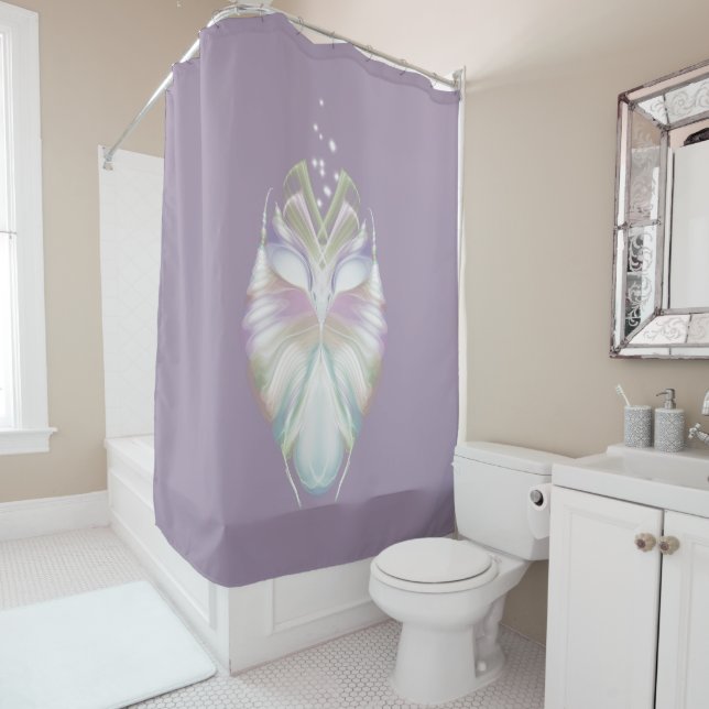 Rideaux De Douche Chouette Oracle Pastel Purple (En situation)