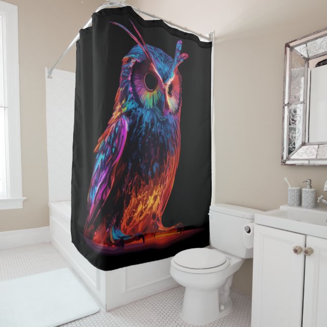 Rideaux De Douche Chouette rayonnante (En situation)