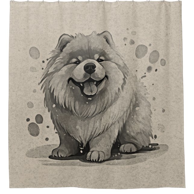 Rideaux De Douche Chow Chow race Cartoon Chien Chien Chien Chien Pos (Devant)