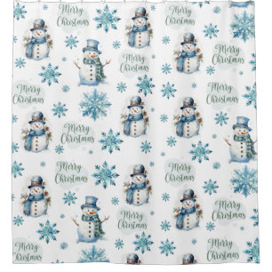 Rideaux De Douche Christmas Snowman
