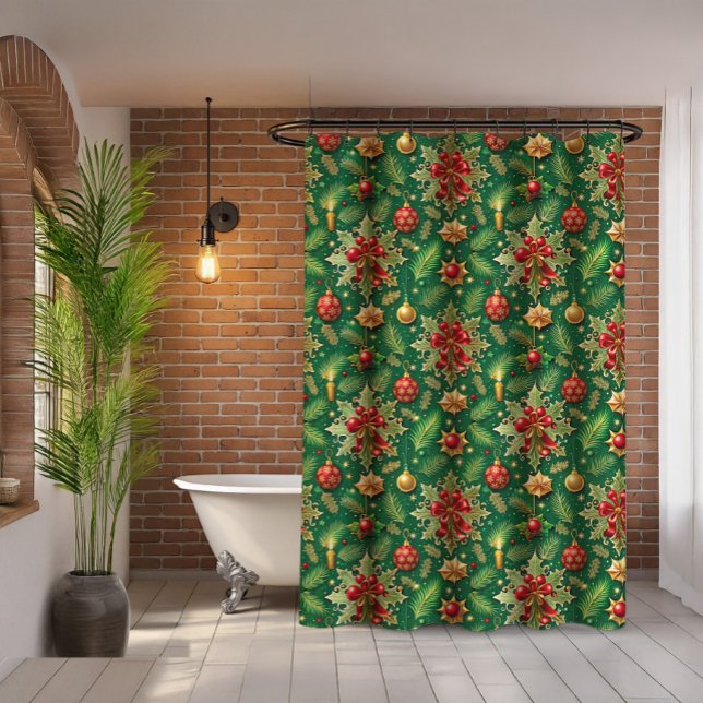 Rideaux De Douche Christmas Theme Festive Colorful Pattern (Créateur téléchargé)