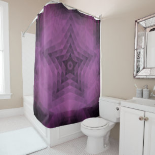 Rideaux De Douche Christmas Tree Silhouette & Purple Star Gradient