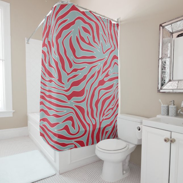Rideaux De Douche Christmas Zebra Print Wild Poster de animal Motif  (En situation)