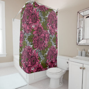 Rideaux De Douche Chrysanthème rose