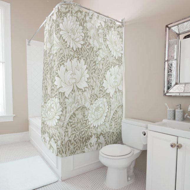 Rideaux De Douche Chrysanthemum Ivory, William Morris (En situation)