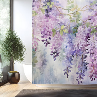 Rideaux De Douche Chuchotements de Glycine à l'Aquarelle
