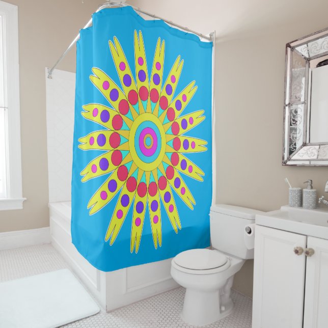 Rideaux De Douche Ciel bleu soleil (En situation)