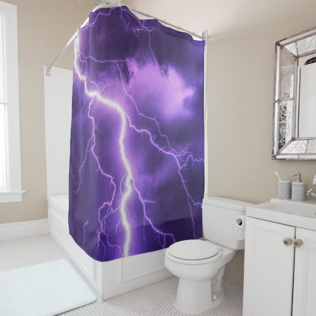 Rideaux De Douche ciel magnifique, tonnerre (En situation)