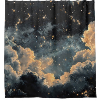 Rideaux De Douche Ciel nocturne avec étoiles