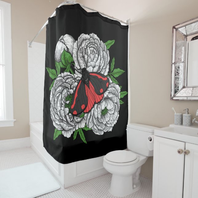 Rideaux De Douche Cinnabar moth (En situation)