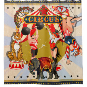Rideaux De Douche Cirque Rétro Vintage