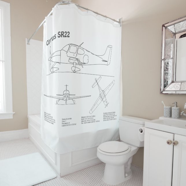Rideaux De Douche Cirrus SR22 - Plans de dessin du plan directeur de (En situation)