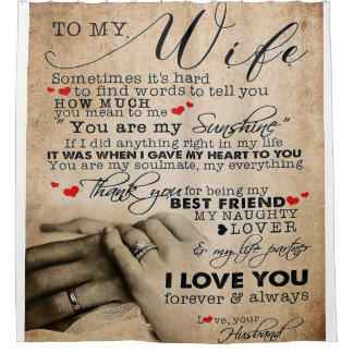 Rideaux De Douche Citation D'Amour Pour La Femme | Cadeau de décorat