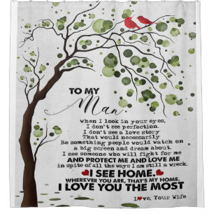 Rideaux De Douche Citation d'amour pour mari À Mon Cadeau Homme