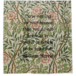 Rideaux De Douche Citation de William Morris sur le motif floral