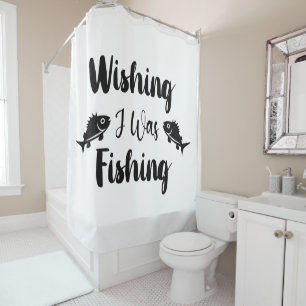Rideaux De Douche Citation drôle souhaitant que je pêche
