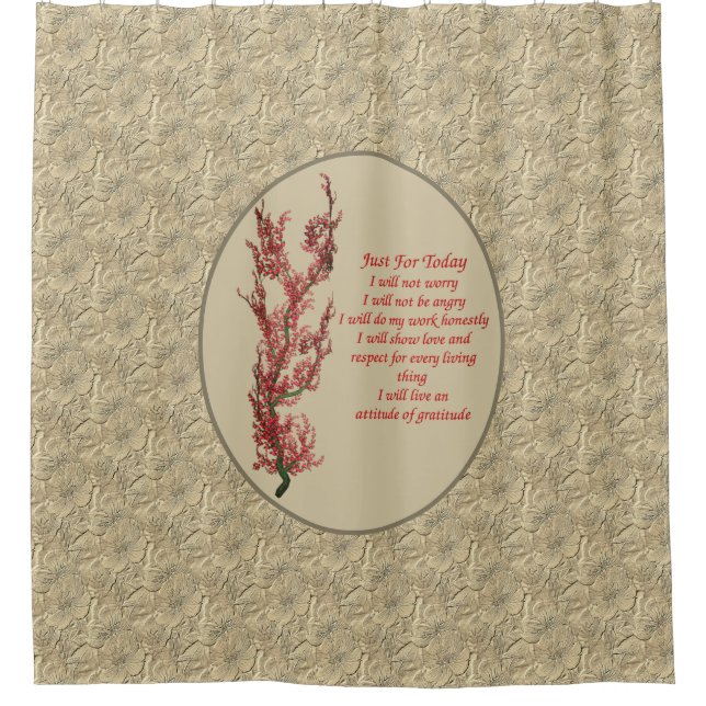 Rideaux De Douche Citation Inspirationnelle Juste Pour Aujourd'Hui (Devant)