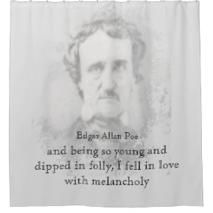 Rideaux De Douche Citation Melancholy du poète Edgar Allan Poe