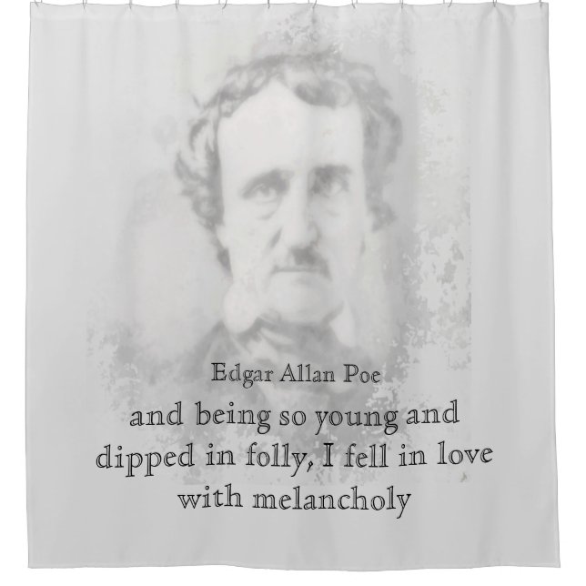 Rideaux De Douche Citation Melancholy du poète Edgar Allan Poe (Devant)
