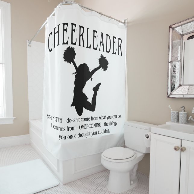 Rideaux De Douche Citation Pom-pom girl inspirante (En situation)