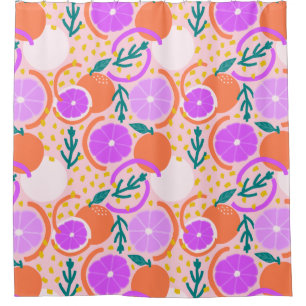 Rideaux De Douche Citron frais pressé Confetti de fruits Citronnade