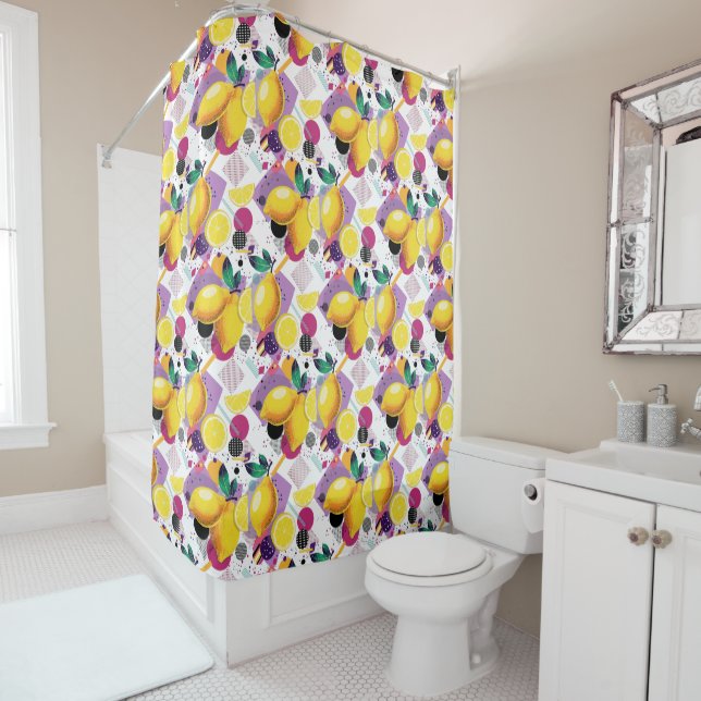 Rideaux De Douche Citrons de Memphis (En situation)