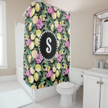 Citrons et tulipes Motif Floral | Citrus Monogramm