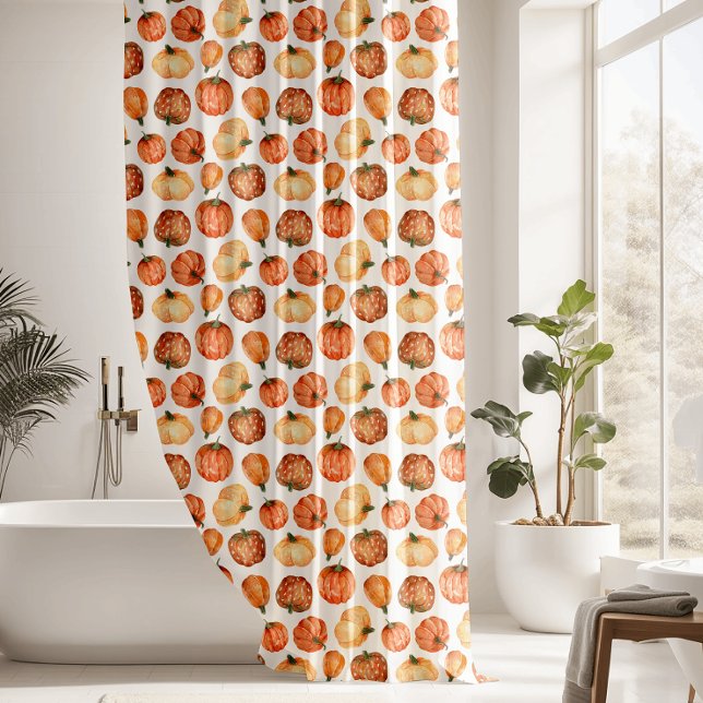 Rideaux De Douche Citrouille de la saison d'automne Motif (Créateur téléchargé)