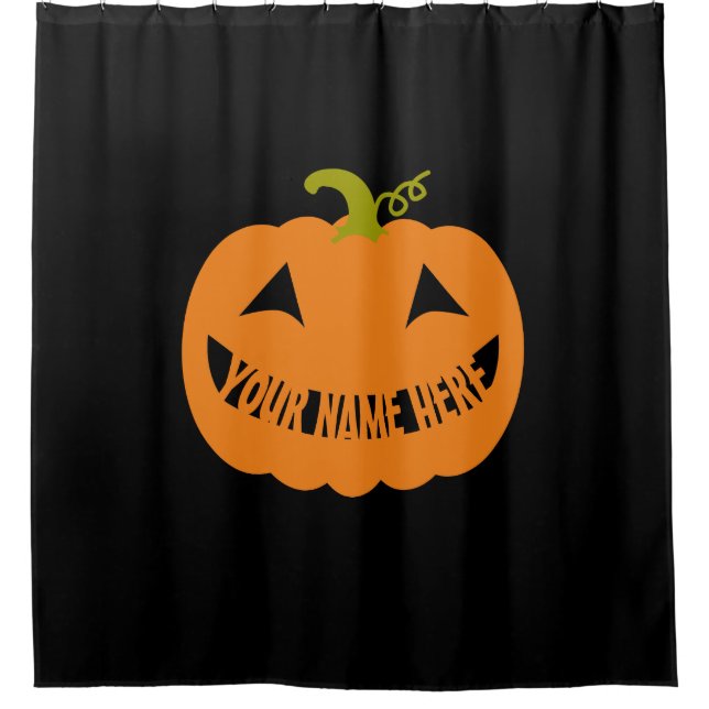Rideaux De Douche Citrouille Halloween personnalisé (Devant)