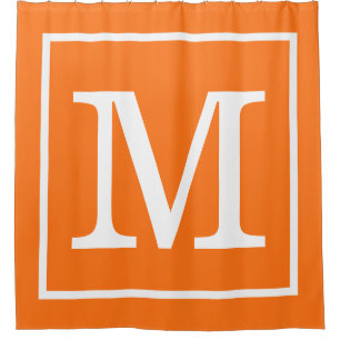 Rideaux De Douche Citrouille orange blanc encadré XL Monogramme init