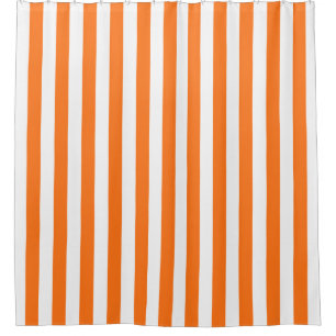 Rideaux De Douche Citrouille Orange White Vertical Stripe NL #0