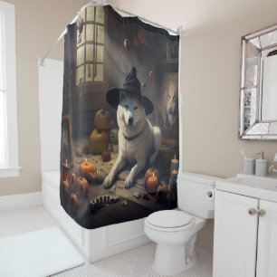 Rideaux De Douche Citrouilles d'Akita Halloween Épouvantables