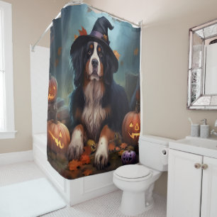 Rideaux De Douche Citrouilles d'Halloween effrayantes de montagne be