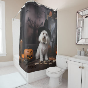 Rideaux De Douche Citrouilles maltaises Halloween Épouvantable