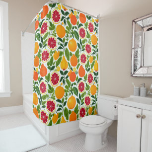 Rideaux De Douche Citrus, poires et Motif Feuille