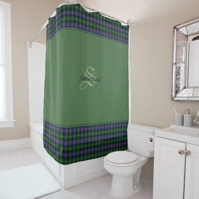 Rideaux De Douche Clan Sutherland Tartan (En situation)