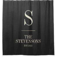 Classic Famille Monogramme Est Date Noir