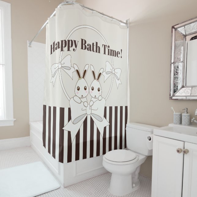 Rideaux De Douche Classique Moderne Bande Dessinée Mignonne Bonnet T (En situation)