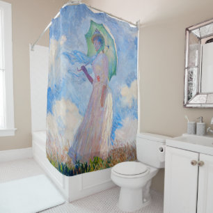 Rideaux De Douche Claude Monet - Femme avec Parasol face à gauche
