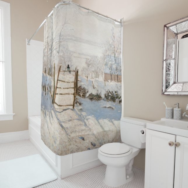 Rideaux De Douche Claude Monet - La Pie (En situation)