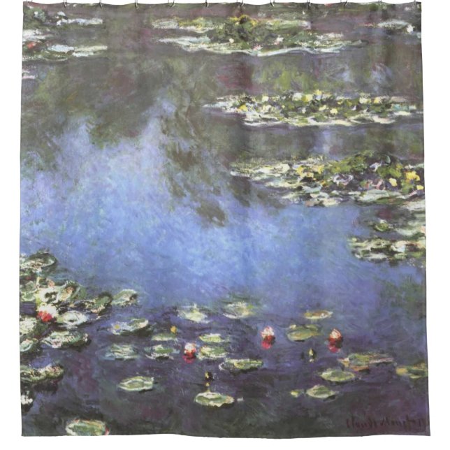 Rideaux De Douche Claude Monet, Nymphéas, 1906, Bleu (Devant)