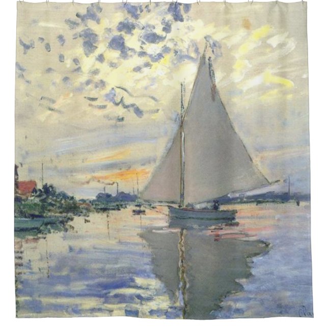 Rideaux De Douche Claude Monet - Voilier Au Petit Gennevilliers (Devant)