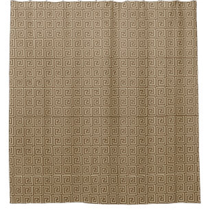 Rideaux De Douche Clé grecque Motif, Chocolat Brown et Tan