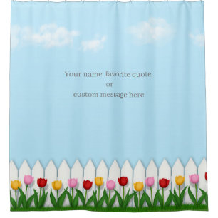 Rideaux De Douche Clôture de papier blanc pour tulipes de printemps 
