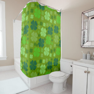 Rideaux De Douche Clovers verts, Lucky Clovers, Saint Patrick's Day