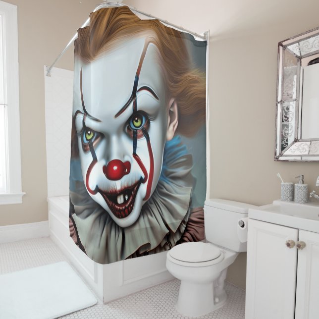 Rideaux De Douche Clown de bébé mal (En situation)