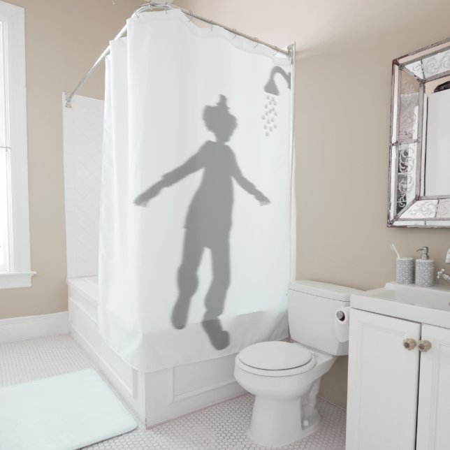 Rideaux De Douche Clown Derrière Silhouette Ombre Halloween effrayan (En situation)